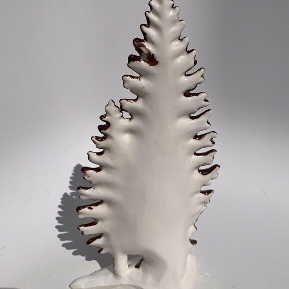 Handpainted Ceramic Christmas Trees 11.5" Mid Century Modern Brown vintage décor - Picture 4 of 5